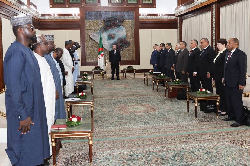 استقبال السيد رئيس الجمهورية للوزير الأول لجمهورية النيجر السيد علي مهامان لمين زين والوفد الرفيع المرافق له.